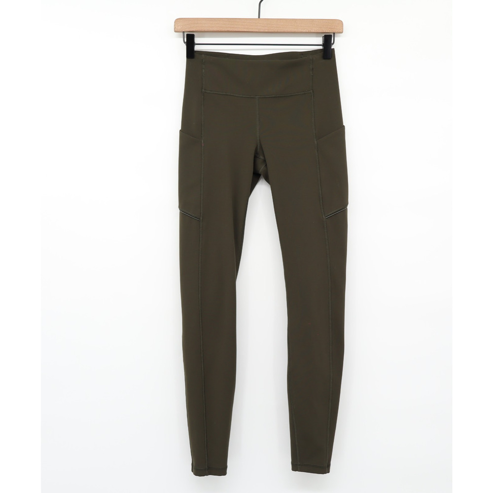 Lululemon Women's Speed Up Tight Full On Luxtreme 28 In Inseam Dark Olive Sz 4